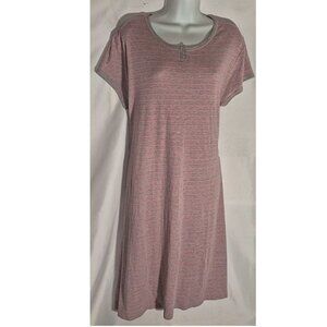 Delicates long sleep shirt. Pink and Grey stripes in size XL